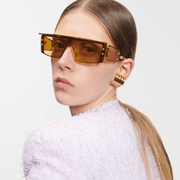 🕶️ New Balmain WONDER BOY III BPS-127B Sunglasses - Gold Frame